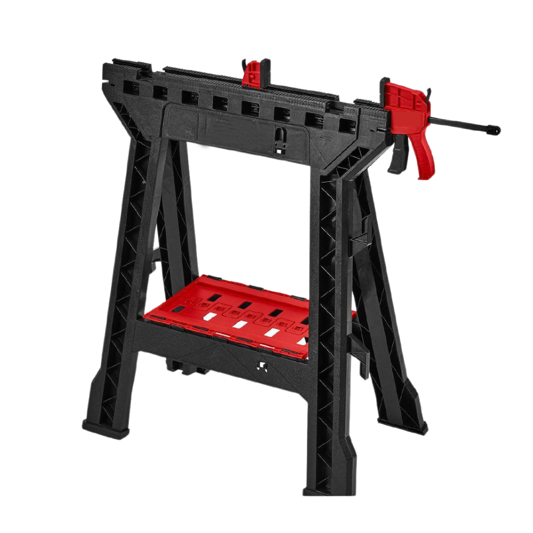 Polypropylene Folding Sawhorse with Bar Clamp
